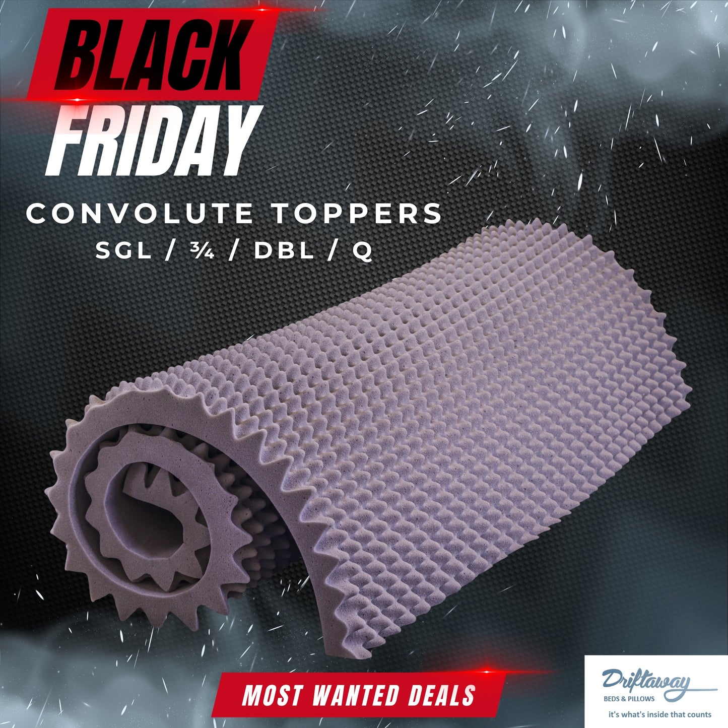 Convoluted “Egg-Shell” Mattress Topper - Black Friday Most Wanted