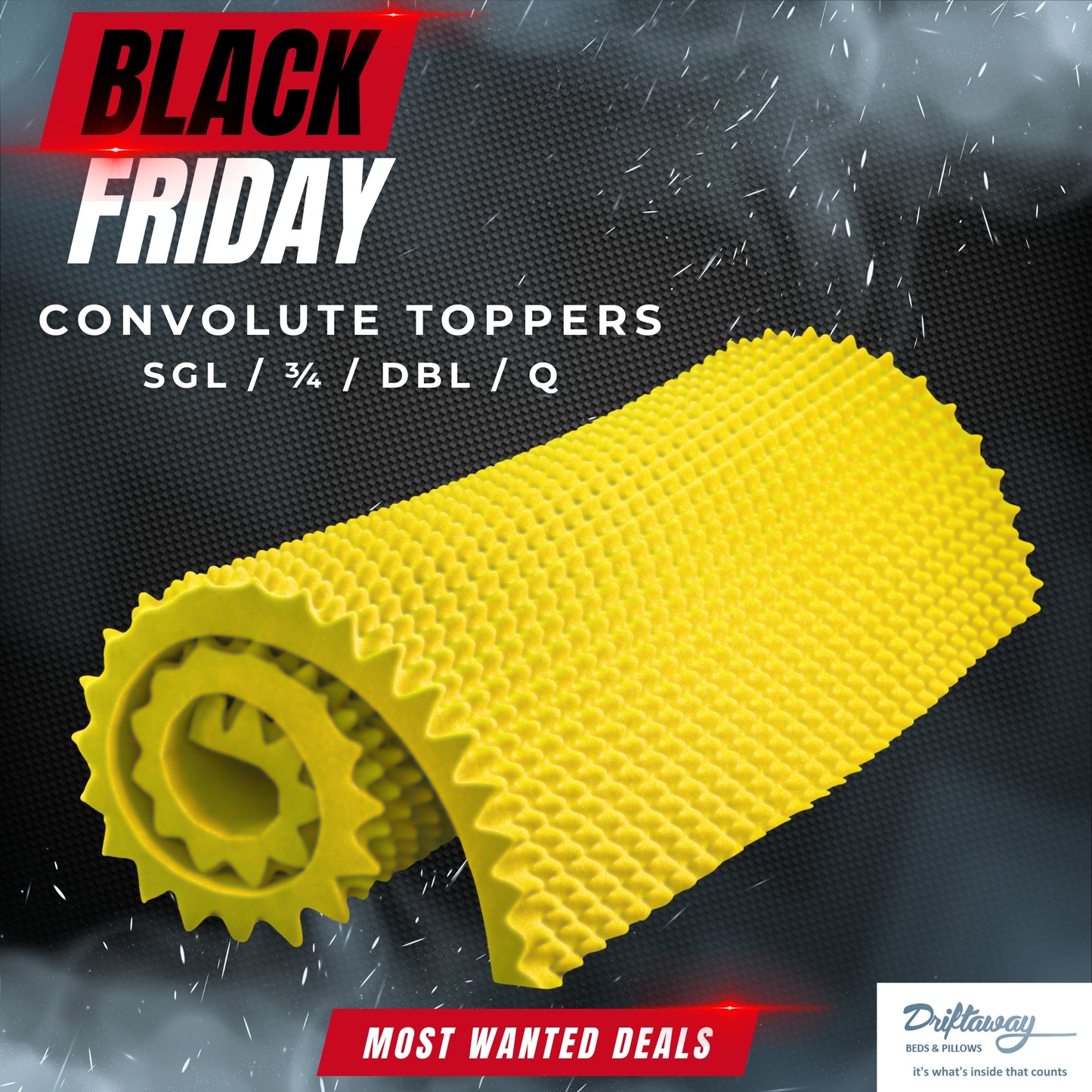 Convoluted “Egg-Shell” Mattress Topper - Black Friday Most Wanted